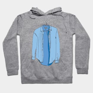 Blue shirt drawing Hoodie